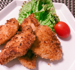 鶏むね肉のフライ 盛り付け例